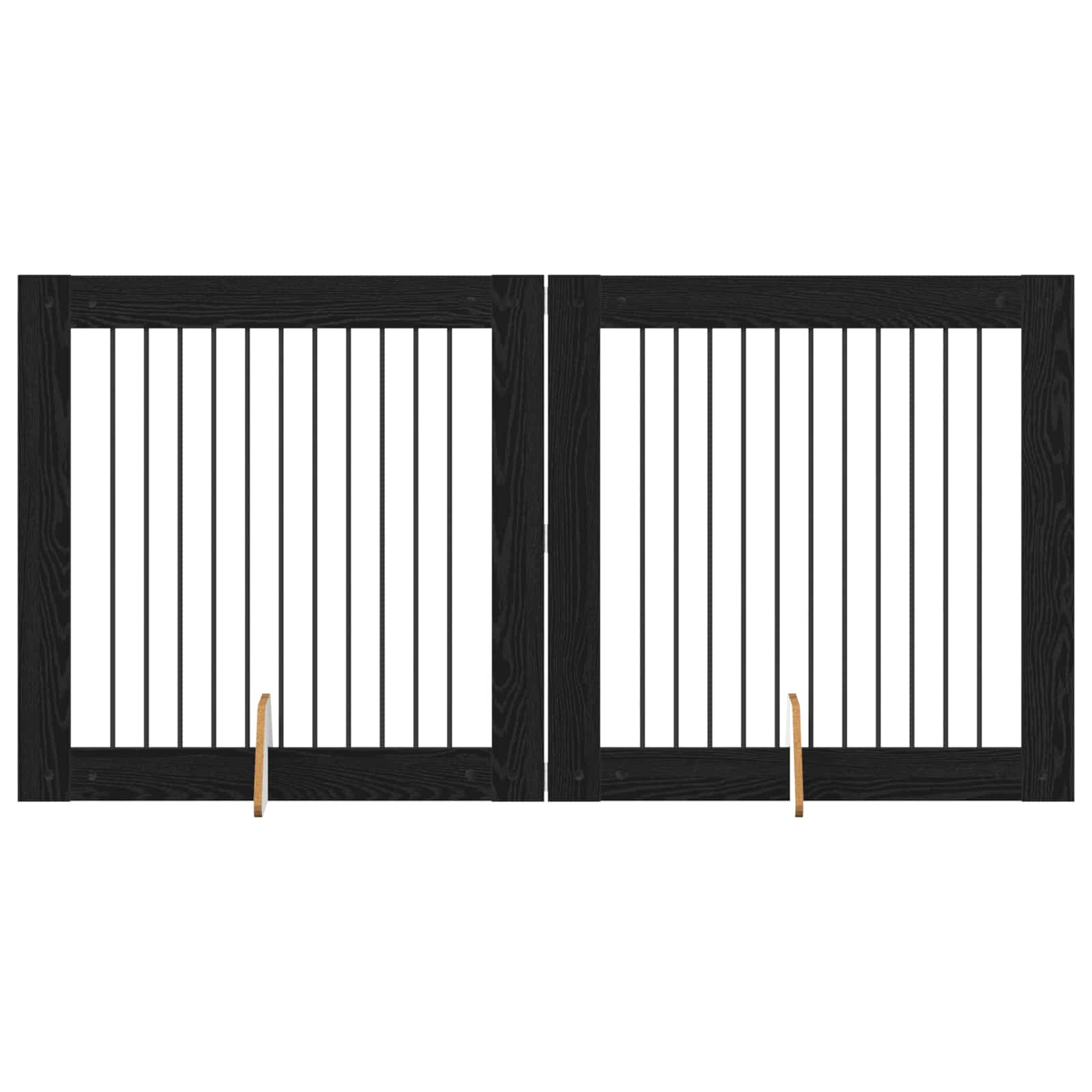vidaXL Bramka dla psów z podpórkami 2 pcs Czarny dąb 100 x 100 cm
