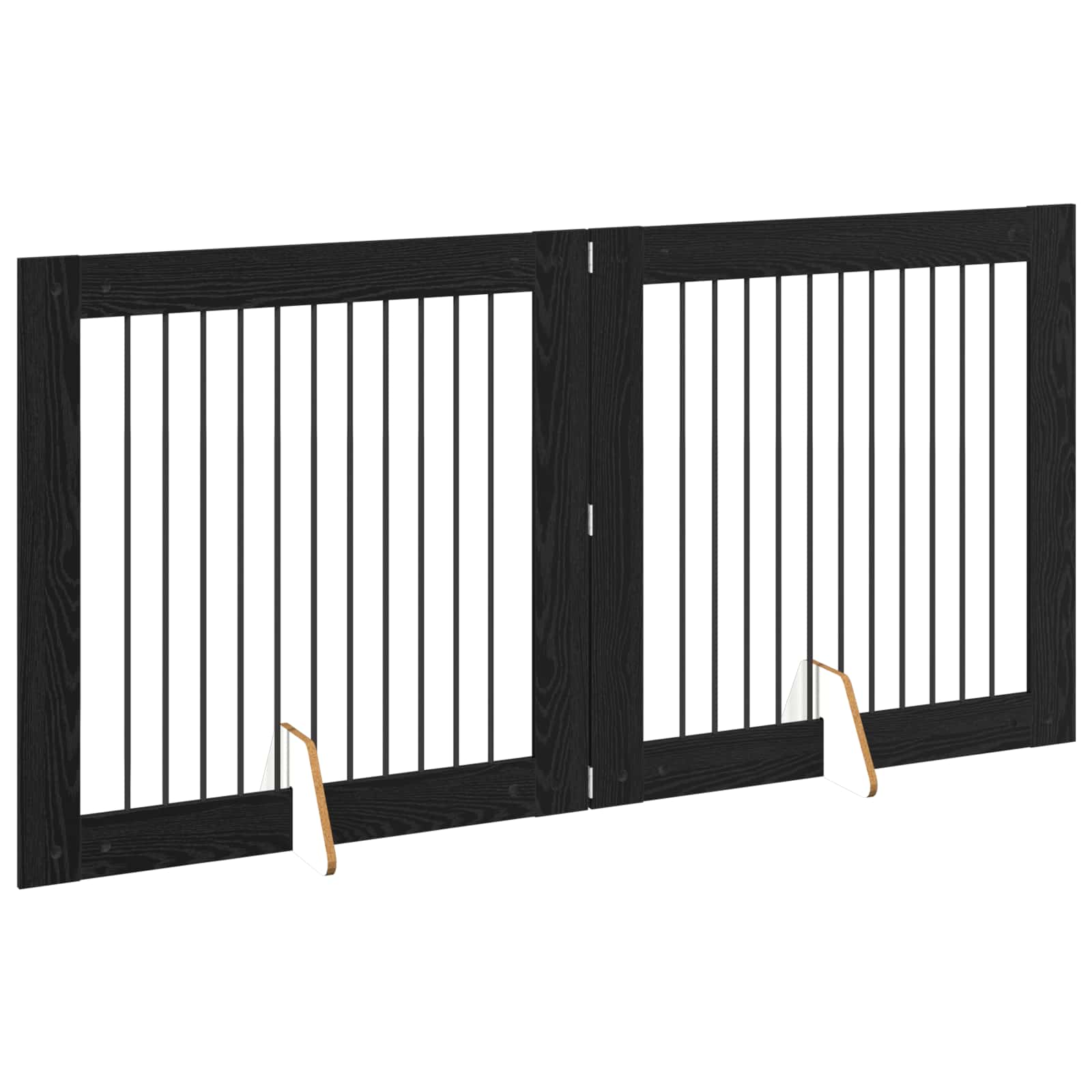 vidaXL Bramka dla psów z podpórkami 2 pcs Czarny dąb 100 x 100 cm