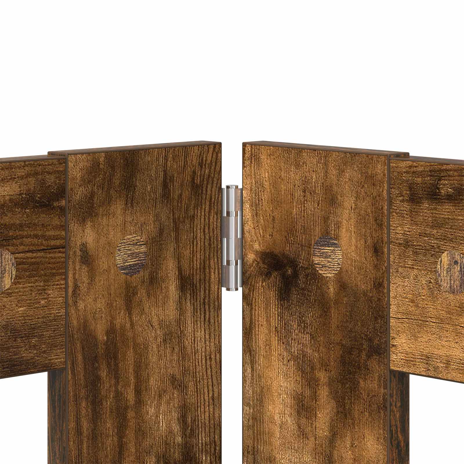 vidaXL Bramka dla psów z podpórkami 2 pcs Dąb wędzony 100 x 100 cm