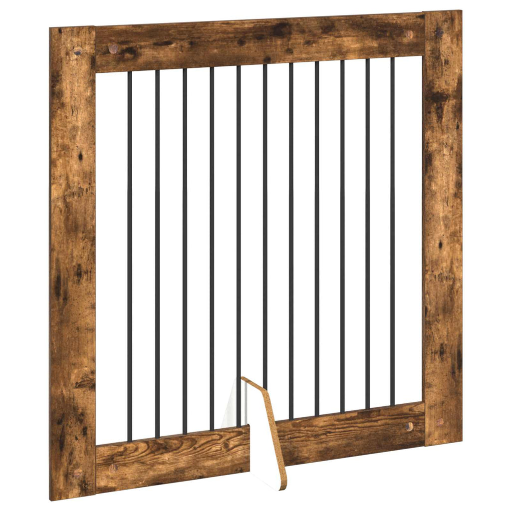 vidaXL Bramka dla psów z podpórkami 2 pcs Dąb wędzony 100 x 100 cm