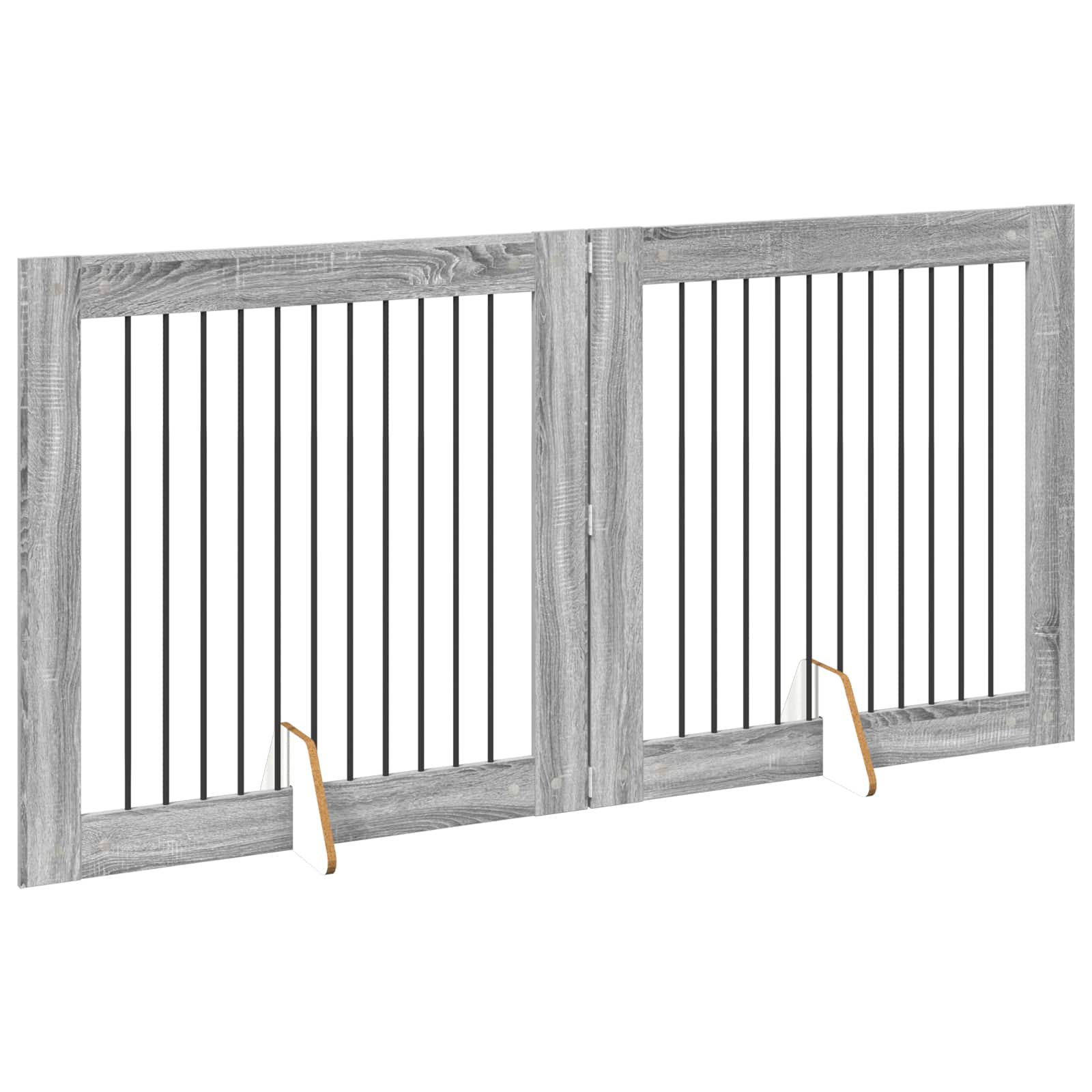 vidaXL Bramka dla psów z podpórkami 2 pcs Szary Sonoma 100 x 100 cm