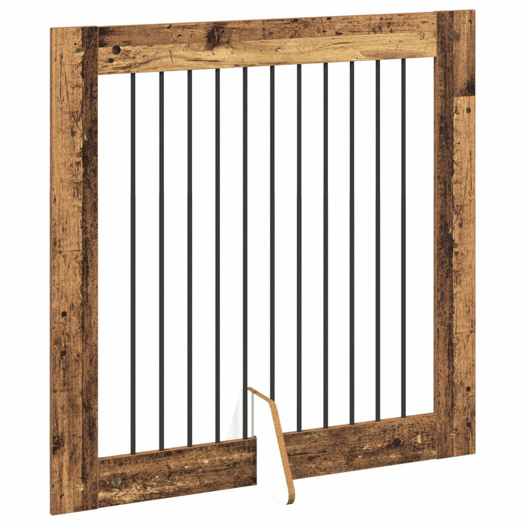 vidaXL Bramka dla psów z podpórkami 2 pcs Stare drewno 100 x 100 cm