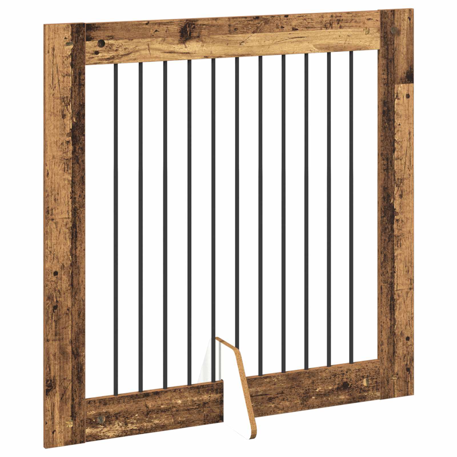vidaXL Bramka dla psów z podpórkami 2 pcs Stare drewno 100 x 100 cm