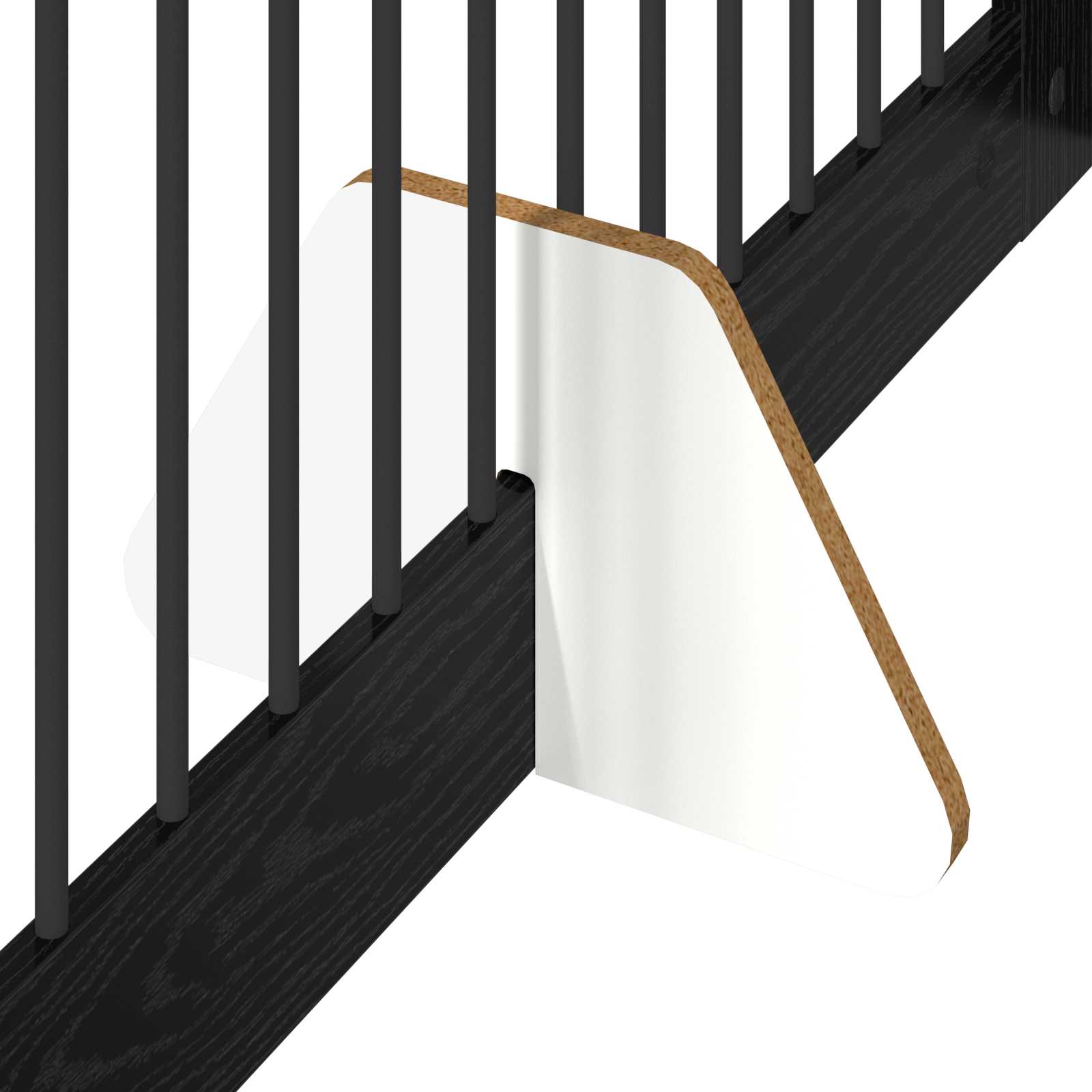 vidaXL Bramka dla psów z podpórkami 4 pcs Czarny dąb 100 x 100 cm