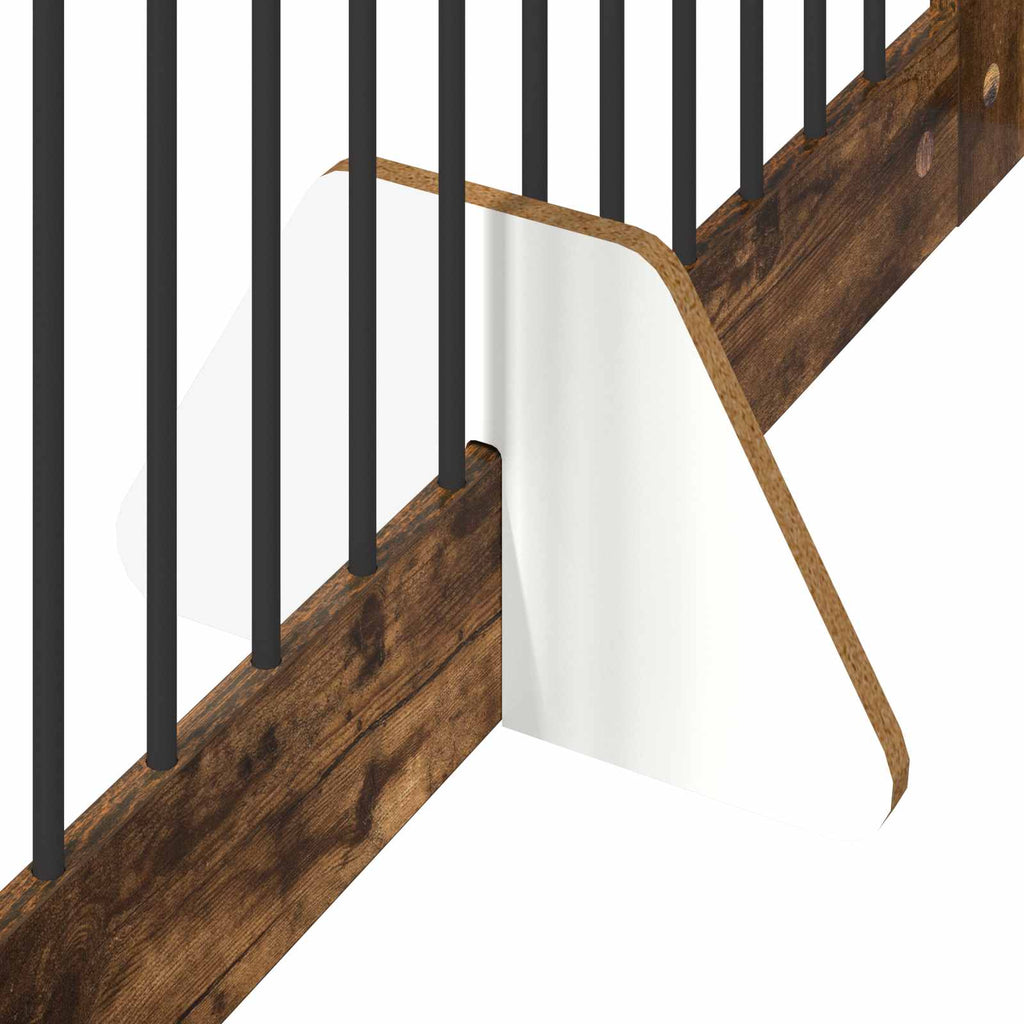 vidaXL Bramka dla psów z podpórkami 4 pcs Dąb wędzony 100 x 100 cm