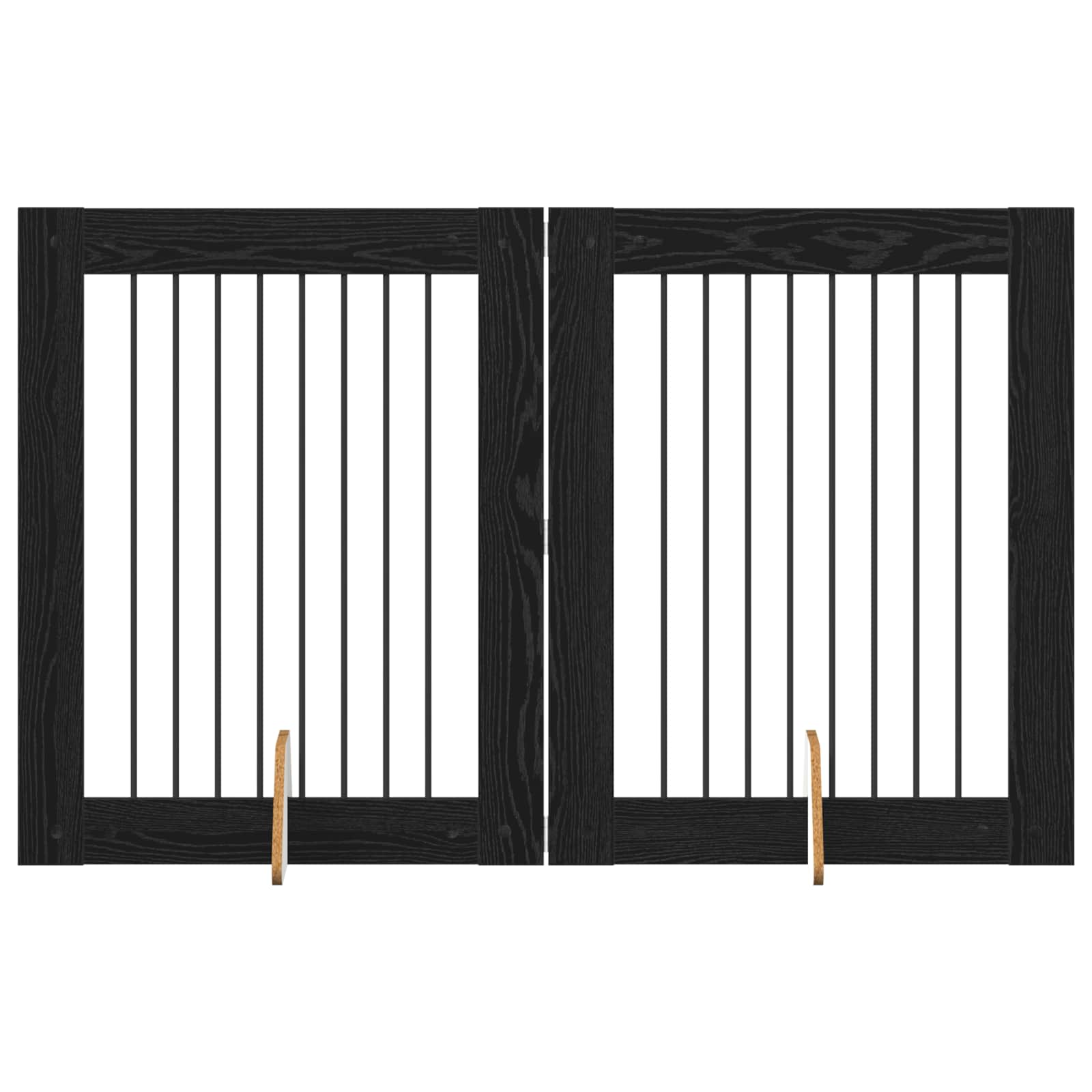 vidaXL Bramka dla psów z podpórkami 2 pcs Czarny dąb 80 x 100 cm