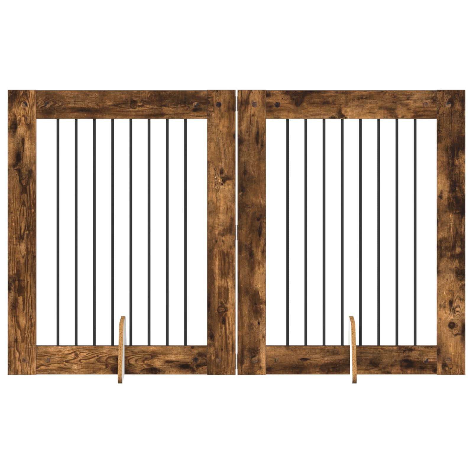 vidaXL Bramka dla psów z podpórkami 2 pcs Dąb wędzony 80 x 100 cm