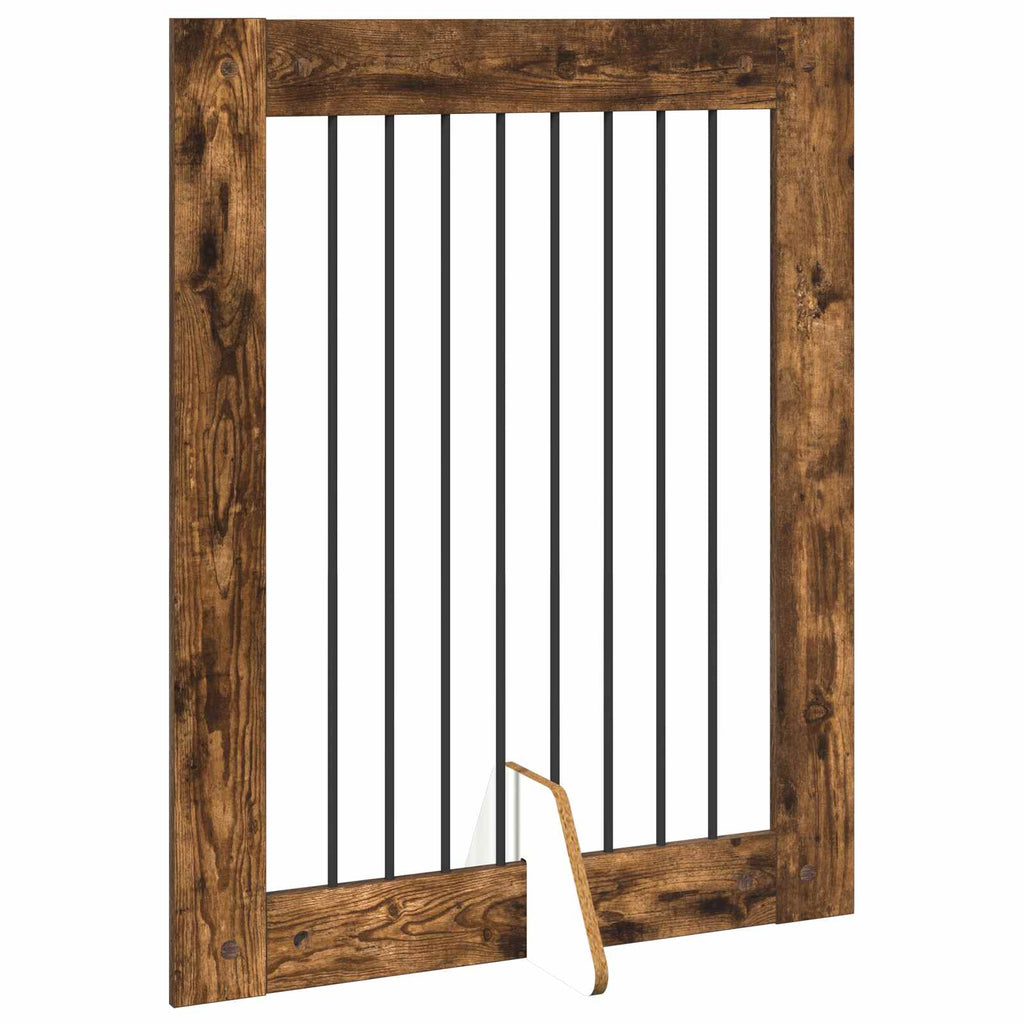 vidaXL Bramka dla psów z podpórkami 2 pcs Dąb wędzony 80 x 100 cm