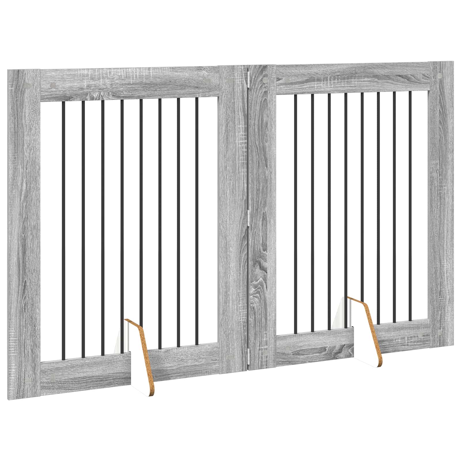 vidaXL Bramka dla psów z podpórkami 2 pcs Szary Sonoma 80 x 100 cm