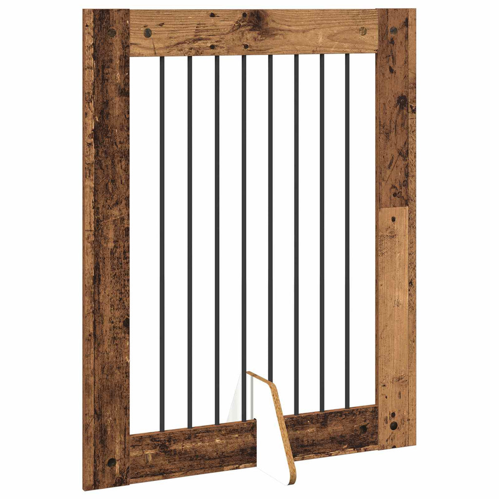 vidaXL Bramka dla psów z podpórkami 2 pcs Stare drewno 80 x 100 cm