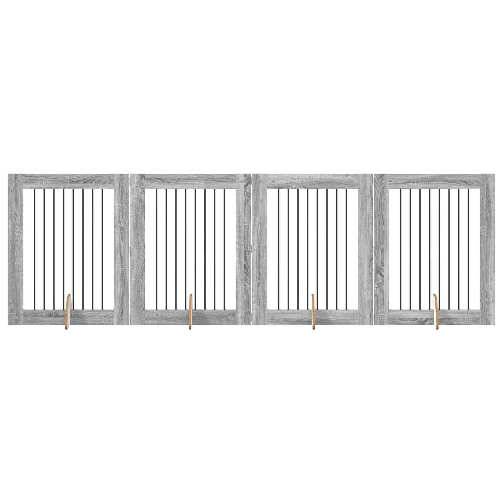 vidaXL Bramka dla psów z podpórkami 4 pcs Szary Sonoma 80 x 100 cm