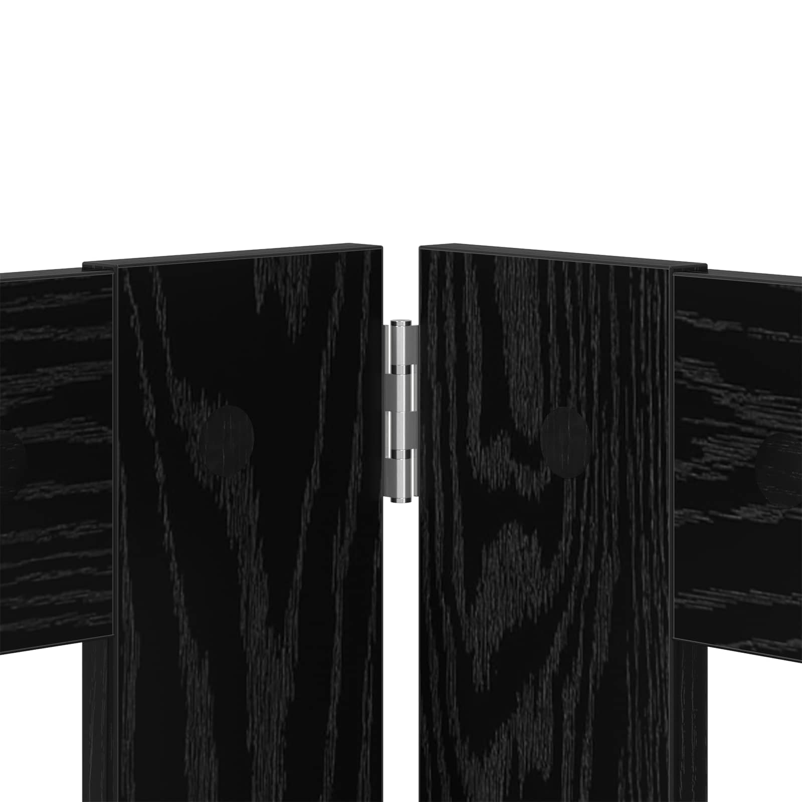vidaXL Bramka dla psów z podpórkami 2 pcs Czarny dąb 100 x 80 cm
