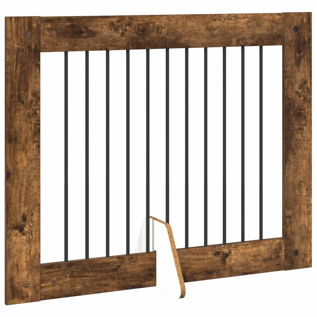 vidaXL Bramka dla psów z podpórkami 2 pcs Dąb wędzony 100 x 80 cm