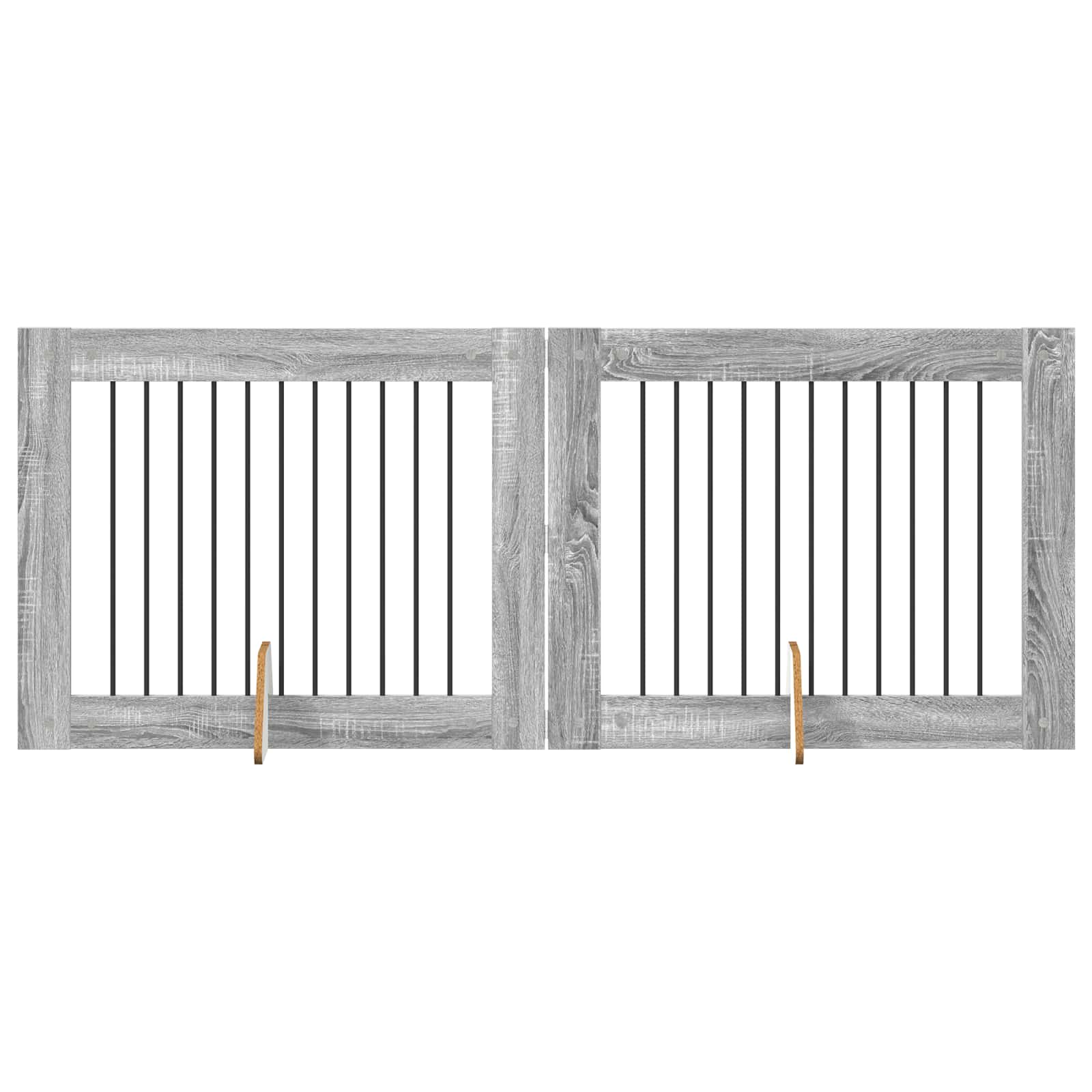 vidaXL Bramka dla psów z podpórkami 2 pcs Szary Sonoma 100 x 80 cm