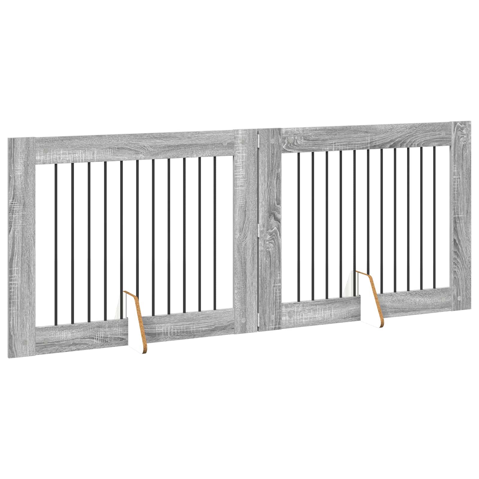 vidaXL Bramka dla psów z podpórkami 2 pcs Szary Sonoma 100 x 80 cm