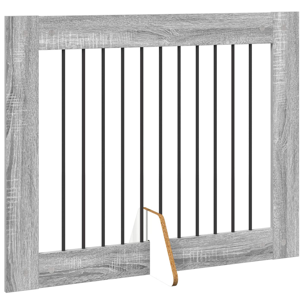 vidaXL Bramka dla psów z podpórkami 2 pcs Szary Sonoma 100 x 80 cm
