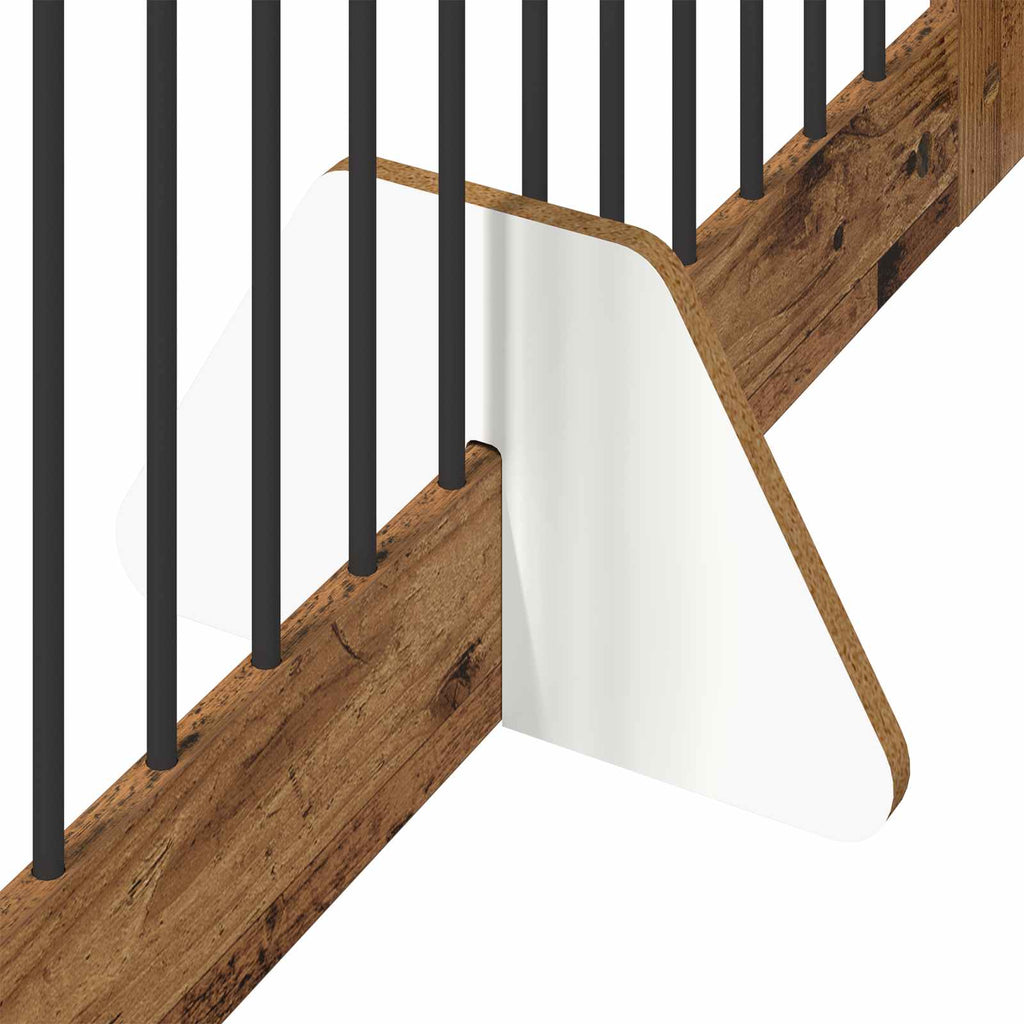 vidaXL Bramka dla psów z podpórkami 2 pcs Stare drewno 100 x 80 cm