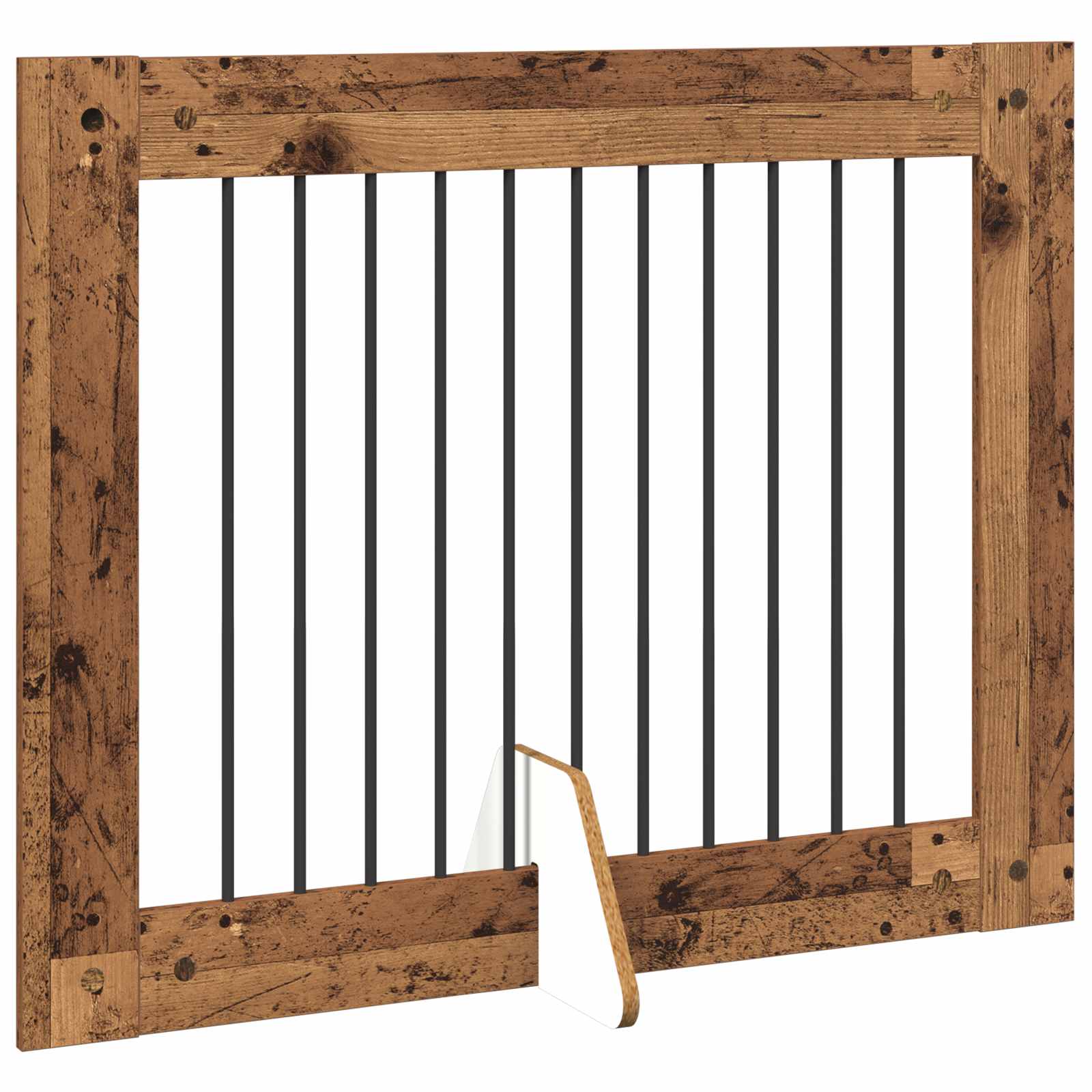 vidaXL Bramka dla psów z podpórkami 2 pcs Stare drewno 100 x 80 cm