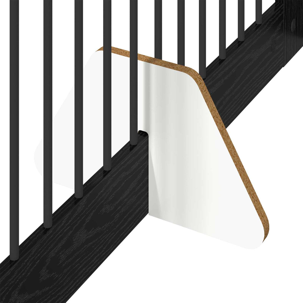 vidaXL Bramka dla psów z podpórkami 4 pcs Czarny dąb 100 x 80 cm