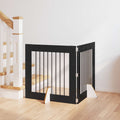 vidaXL Bramka dla psów z podpórkami 2 pcs Czarny dąb 80 x 80 cm