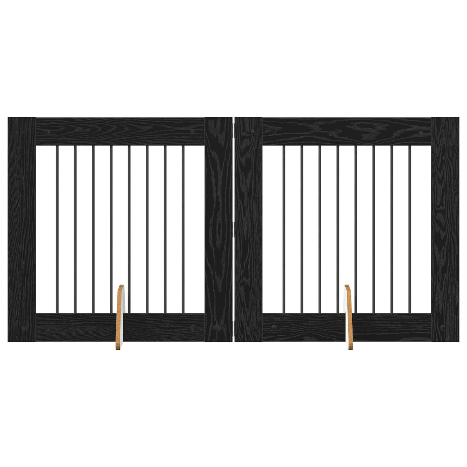 vidaXL Bramka dla psów z podpórkami 2 pcs Czarny dąb 80 x 80 cm