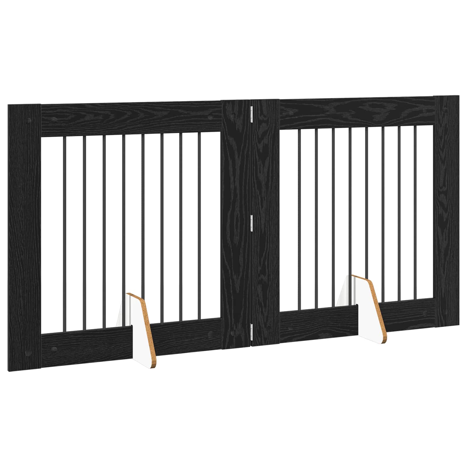 vidaXL Bramka dla psów z podpórkami 2 pcs Czarny dąb 80 x 80 cm