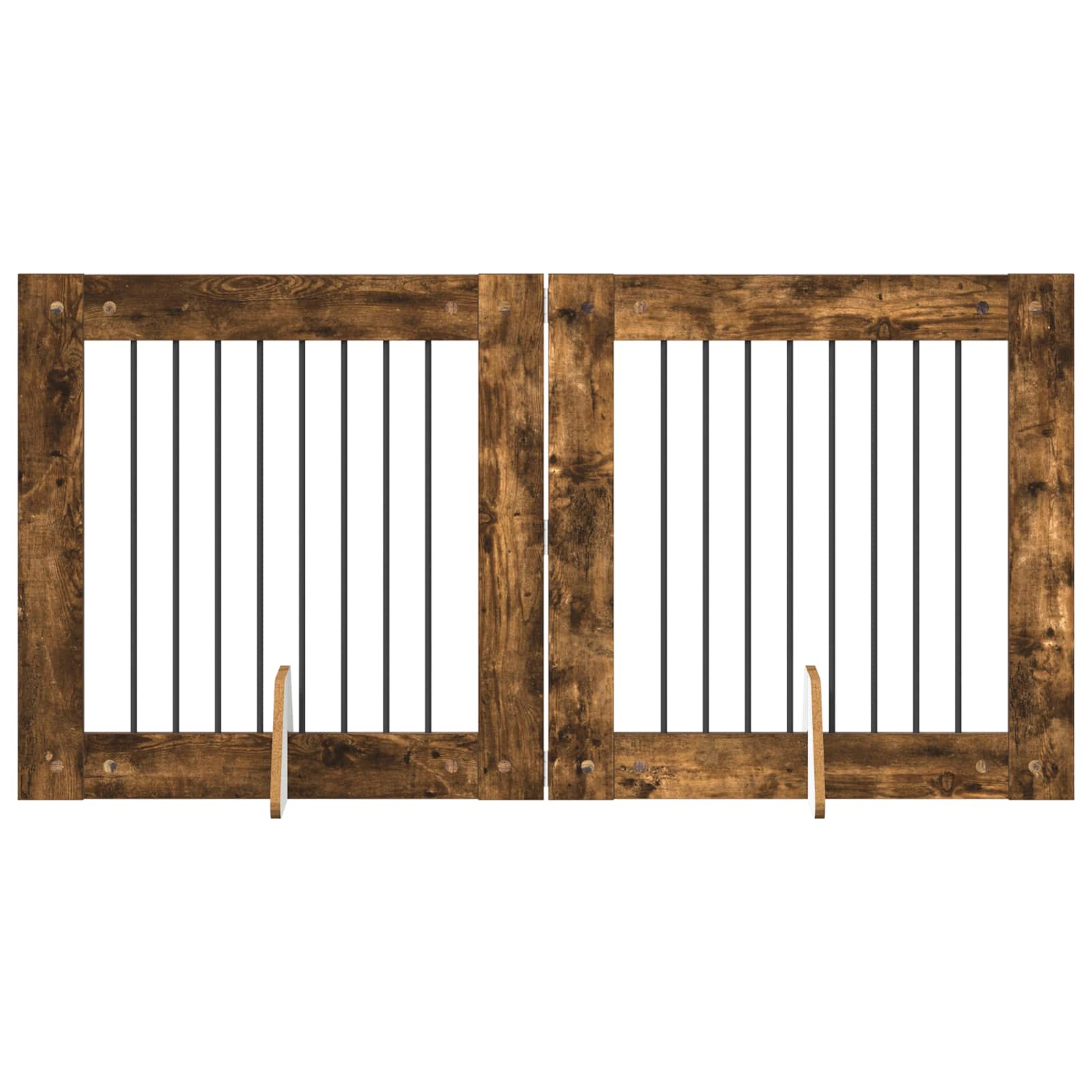 vidaXL Bramka dla psów z podpórkami 2 pcs Dąb wędzony 80 x 80 cm