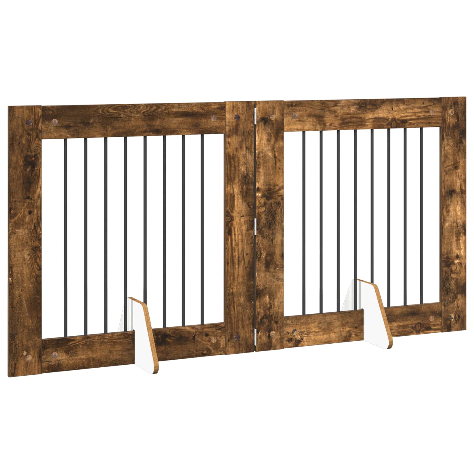 vidaXL Bramka dla psów z podpórkami 2 pcs Dąb wędzony 80 x 80 cm