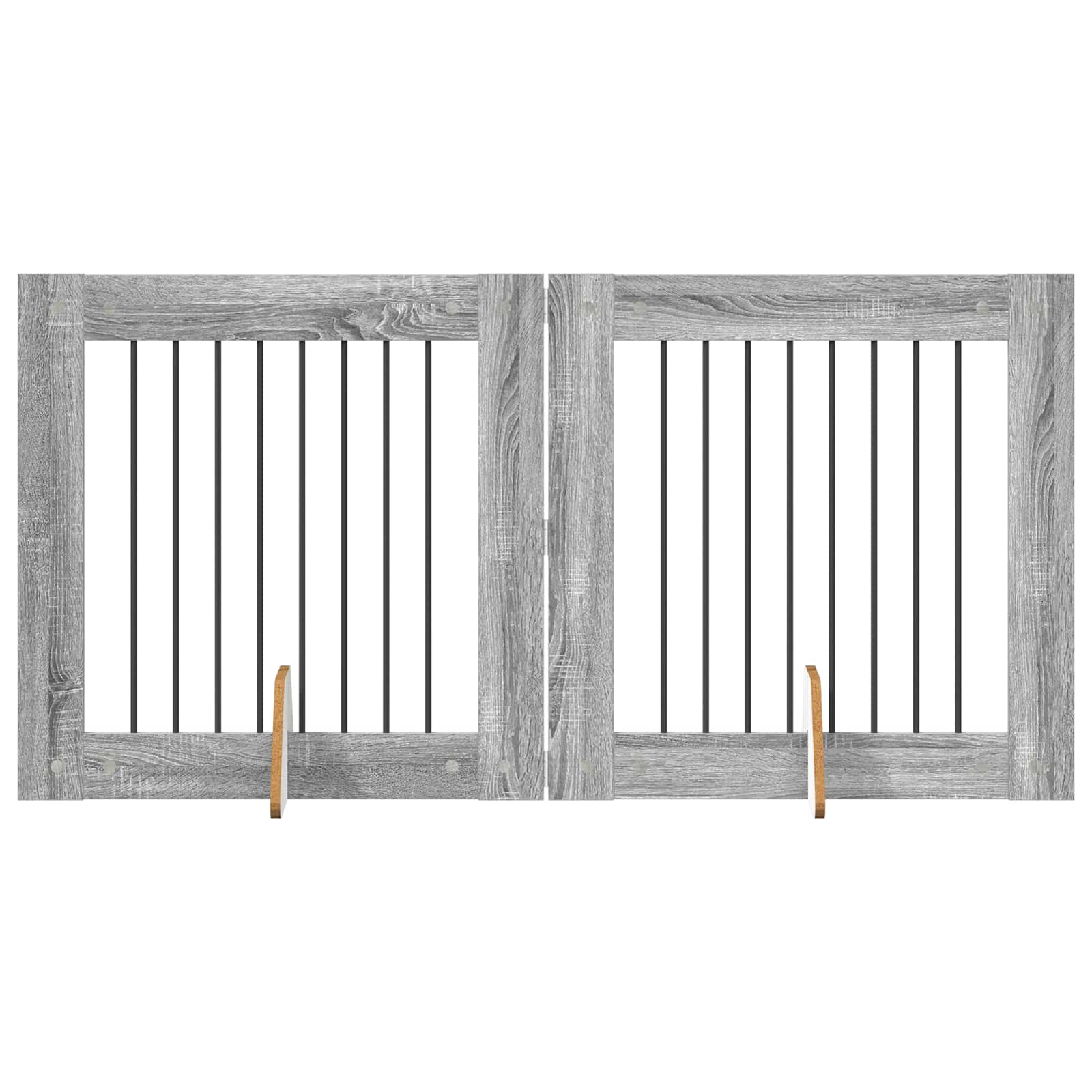 vidaXL Bramka dla psów z podpórkami 2 pcs Szary Sonoma 80 x 80 cm