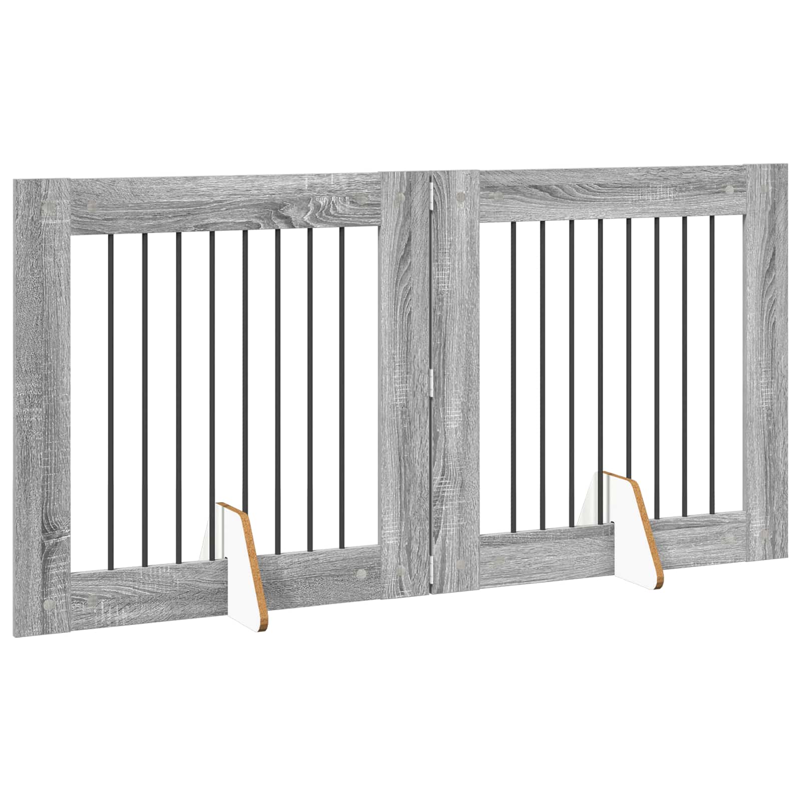 vidaXL Bramka dla psów z podpórkami 2 pcs Szary Sonoma 80 x 80 cm