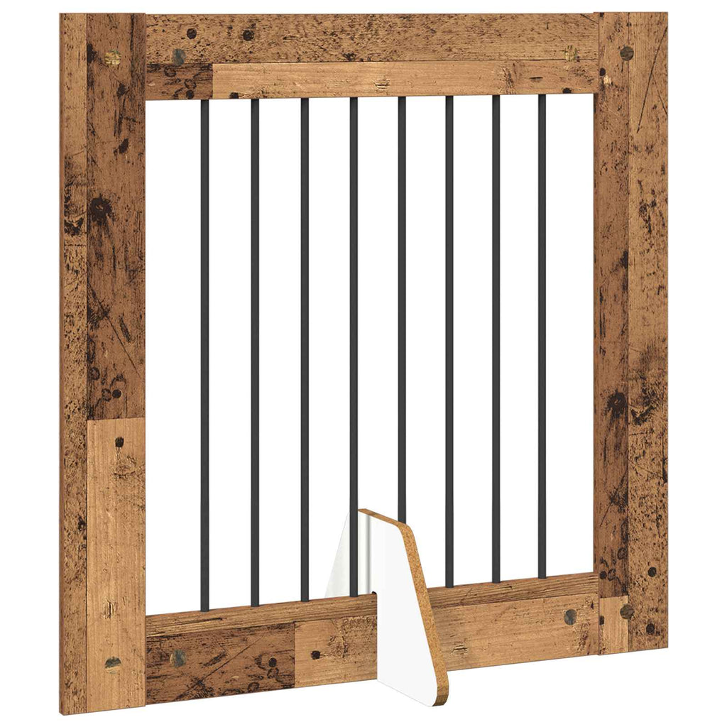 vidaXL Bramka dla psów z podpórkami 2 pcs Stare drewno 80 x 80 cm