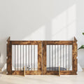 vidaXL Bramka dla psów z podpórkami 4 pcs Dąb wędzony 80 x 80 cm