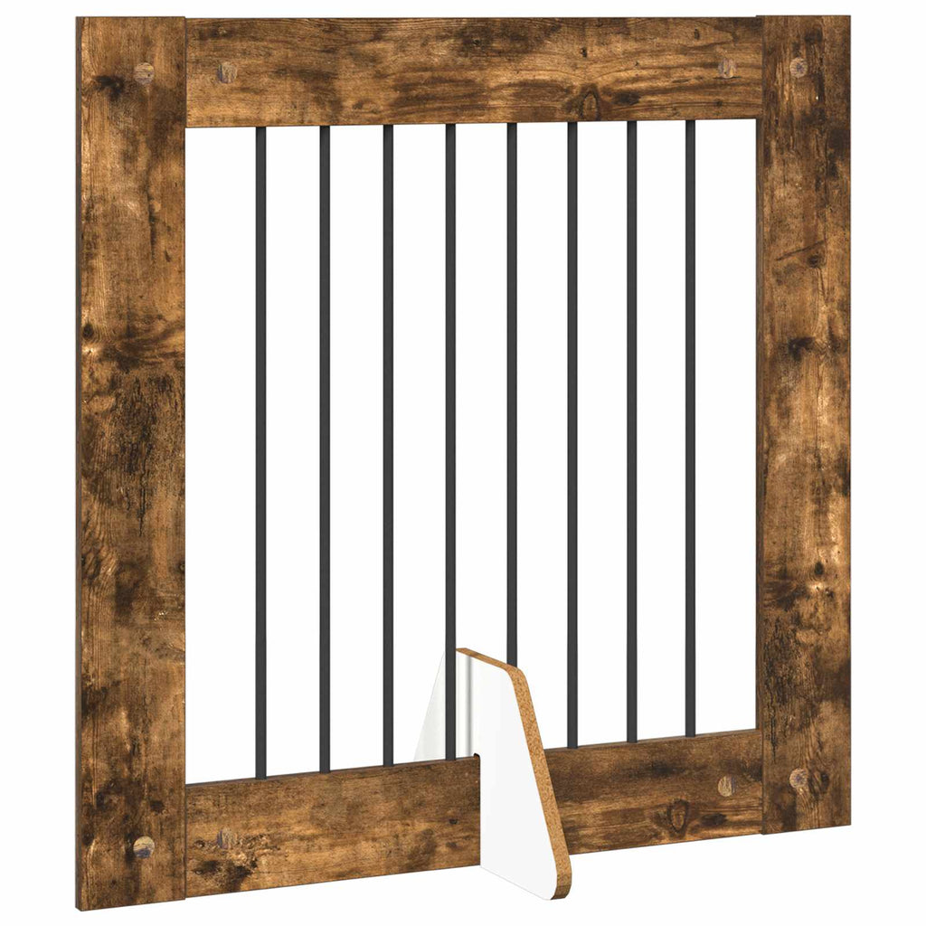 vidaXL Bramka dla psów z podpórkami 6 pcs Dąb wędzony 80 x 80 cm