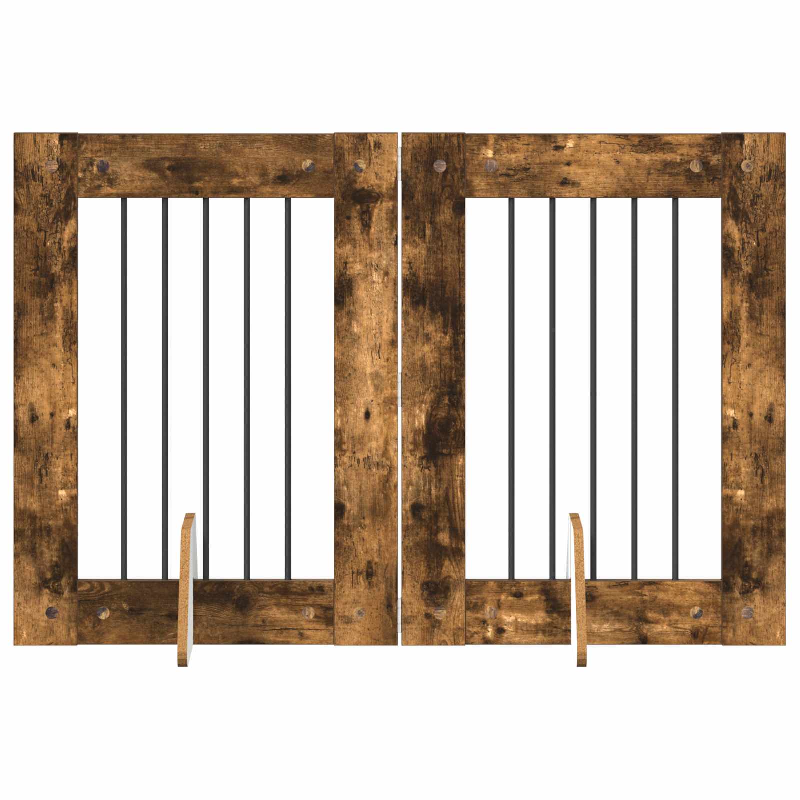 vidaXL Bramka dla psów z podpórkami 2 pcs Dąb wędzony 60 x 80 cm