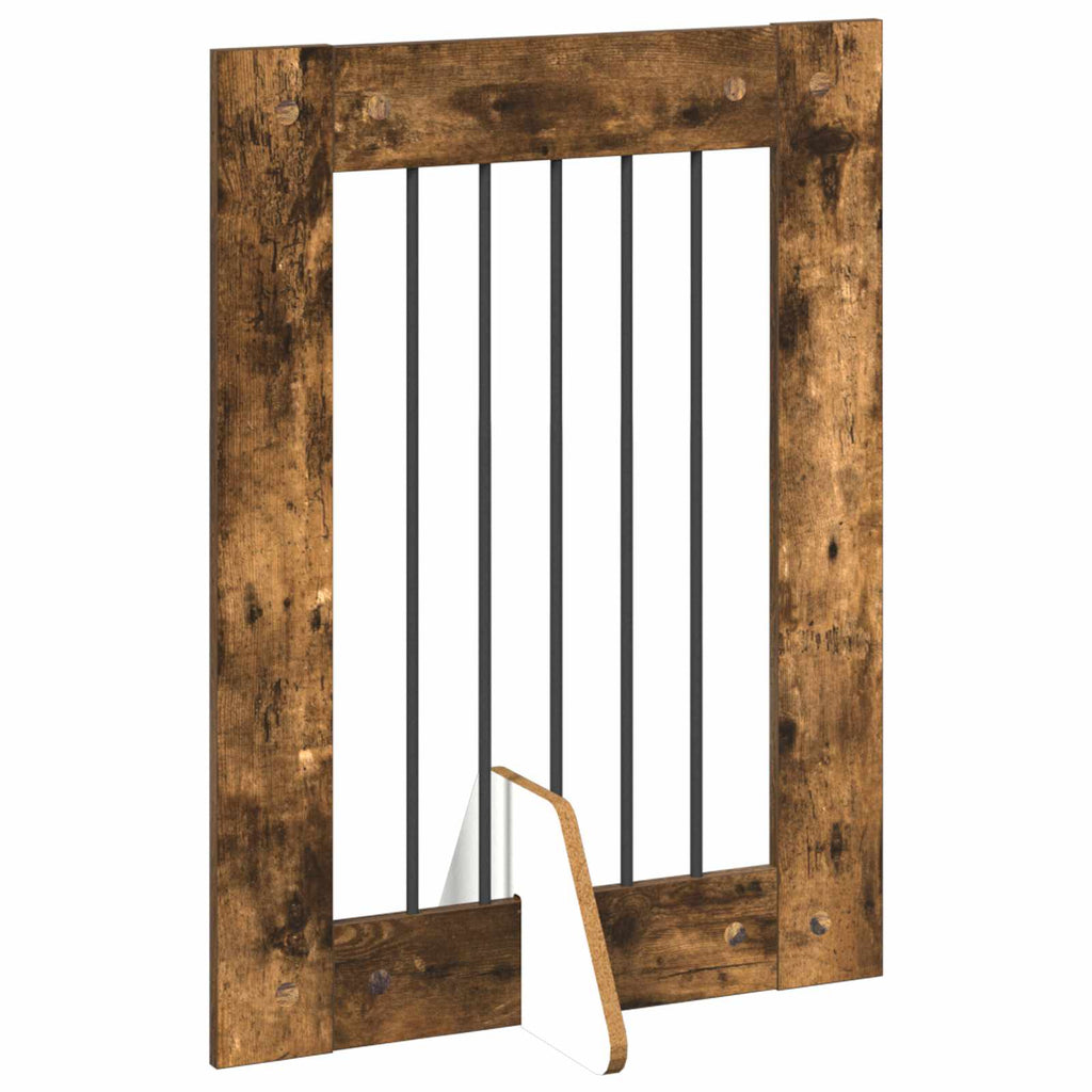 vidaXL Bramka dla psów z podpórkami 2 pcs Dąb wędzony 60 x 80 cm