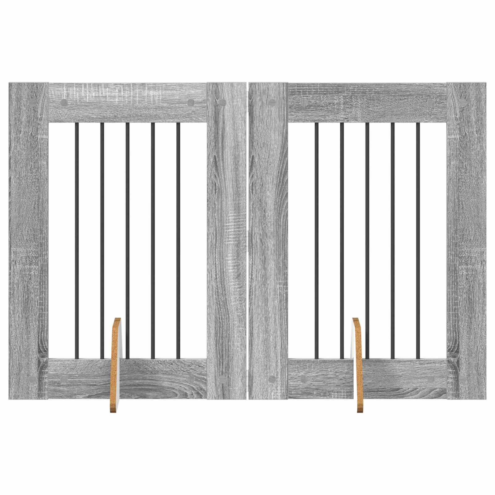 vidaXL Bramka dla psów z podpórkami 2 pcs Szary Sonoma 60 x 80 cm