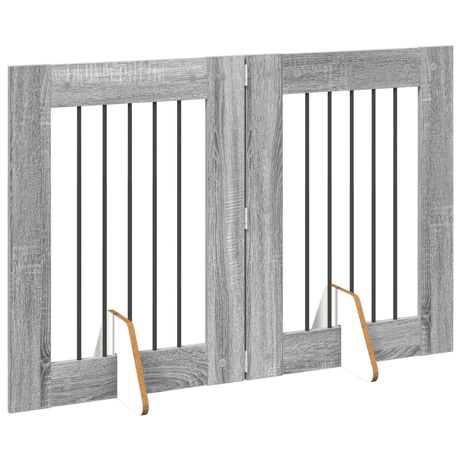 vidaXL Bramka dla psów z podpórkami 2 pcs Szary Sonoma 60 x 80 cm