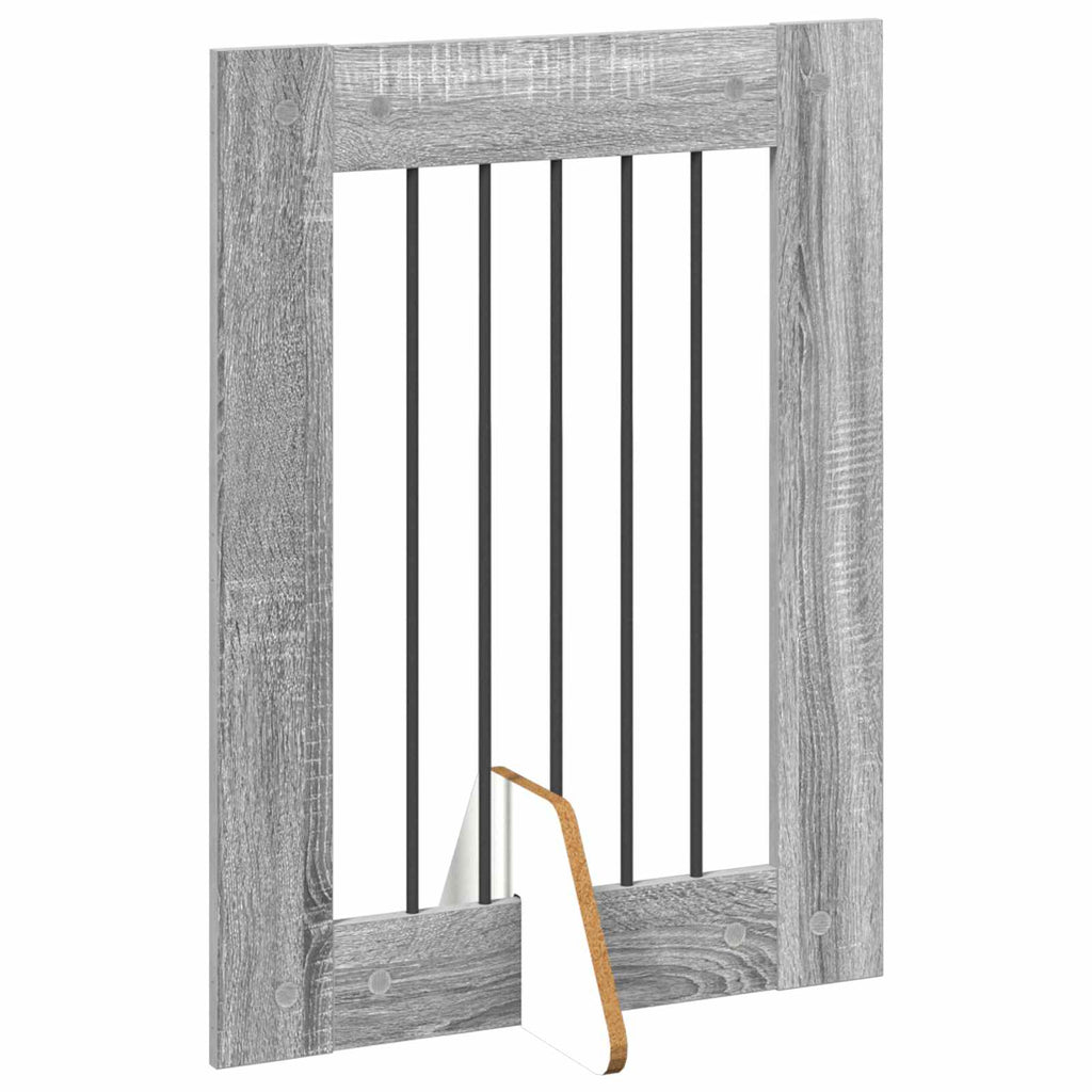vidaXL Bramka dla psów z podpórkami 2 pcs Szary Sonoma 60 x 80 cm