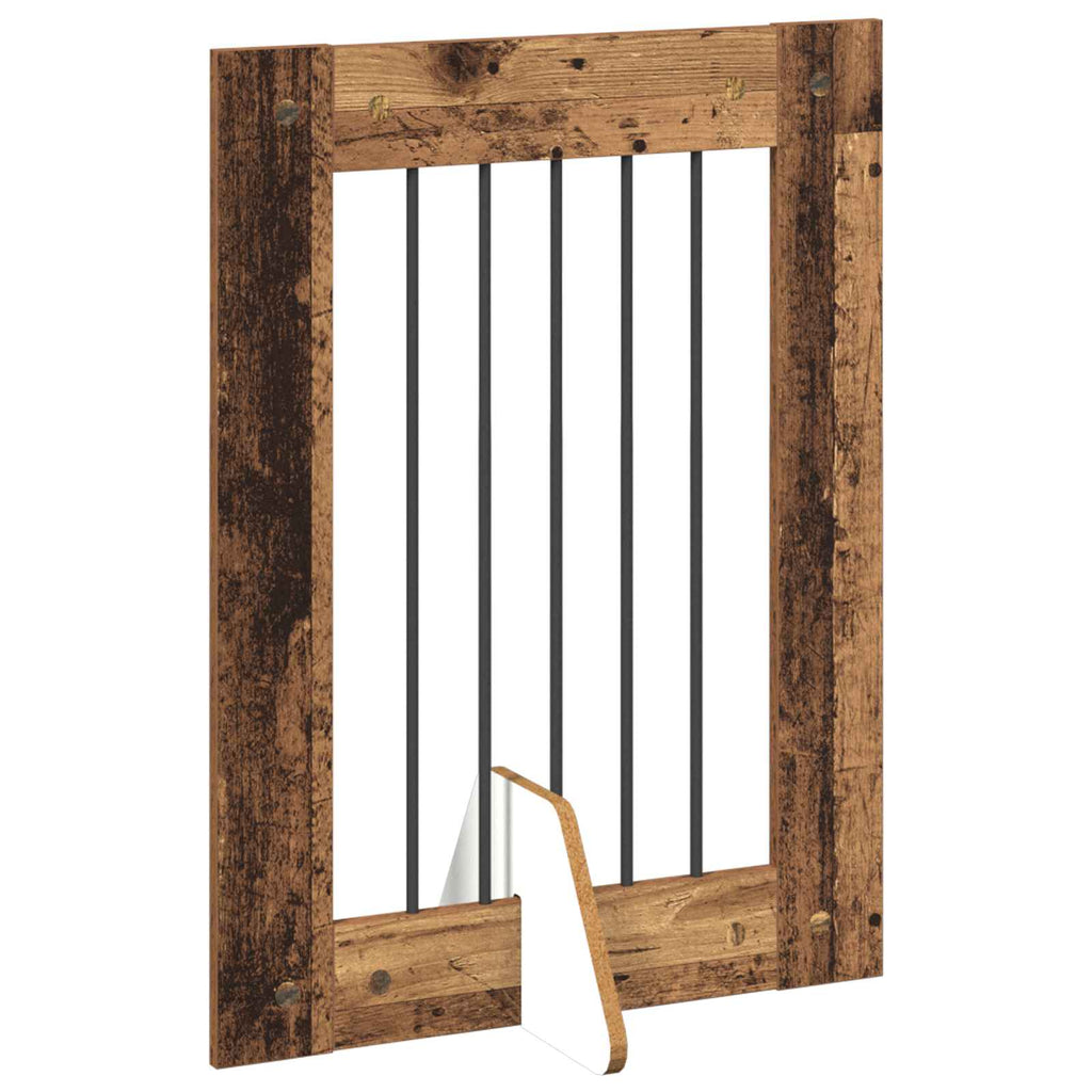 vidaXL Bramka dla psów z podpórkami 2 pcs Stare drewno 60 x 80 cm