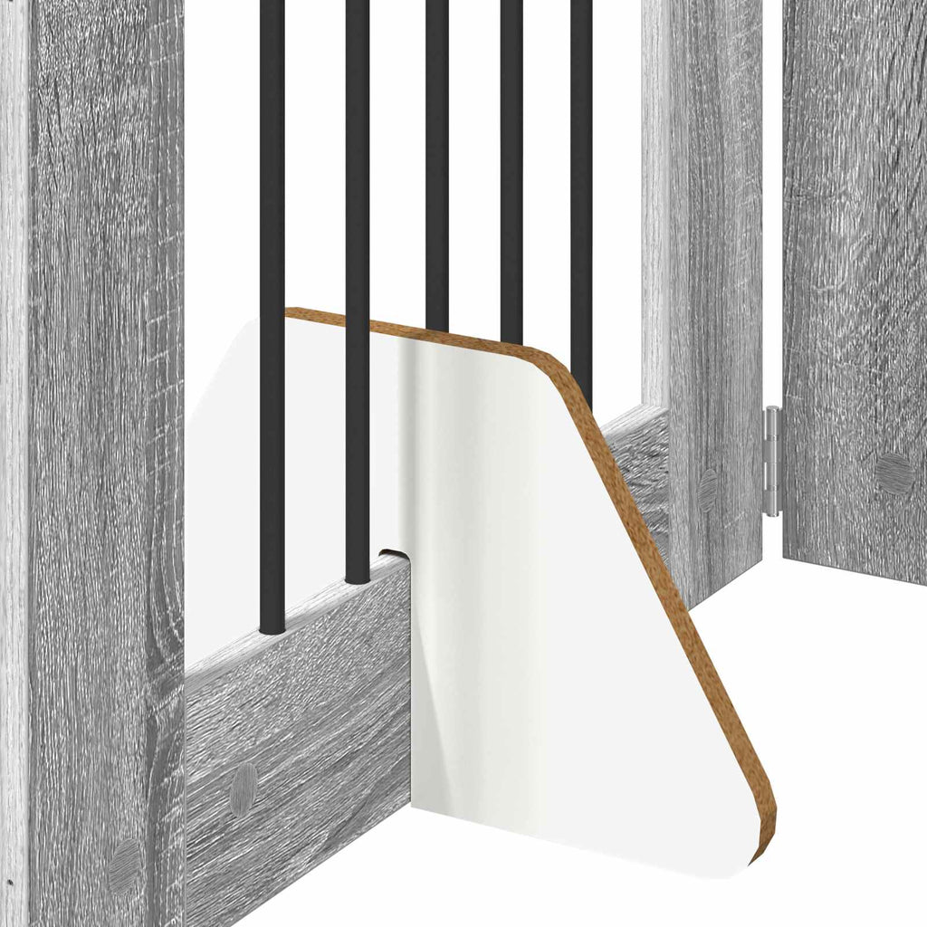 vidaXL Bramka dla psów z podpórkami 4 pcs Szary Sonoma 60 x 80 cm