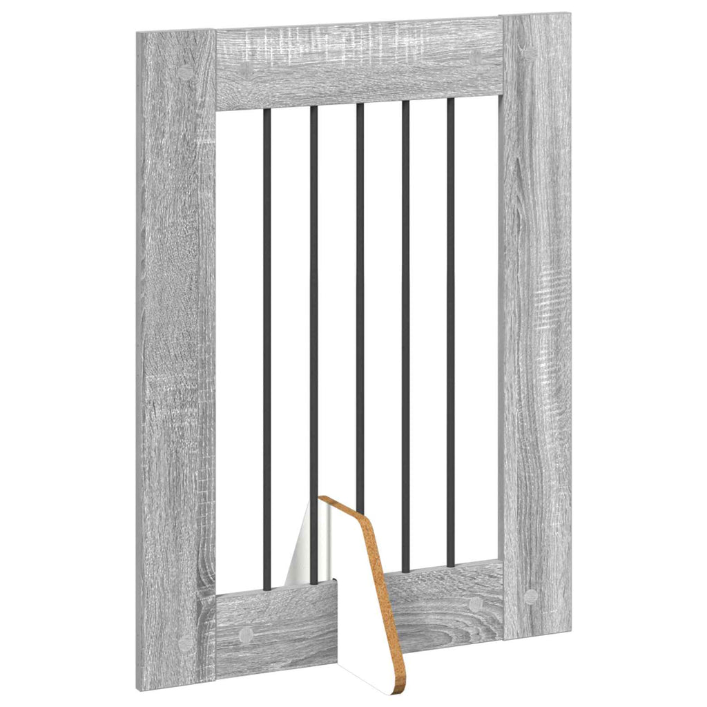 vidaXL Bramka dla psów z podpórkami 4 pcs Szary Sonoma 60 x 80 cm