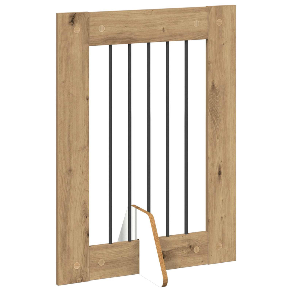 vidaXL Składana bramka dla psa z podpórkami 4 szt. Dąb artisan 241 cm