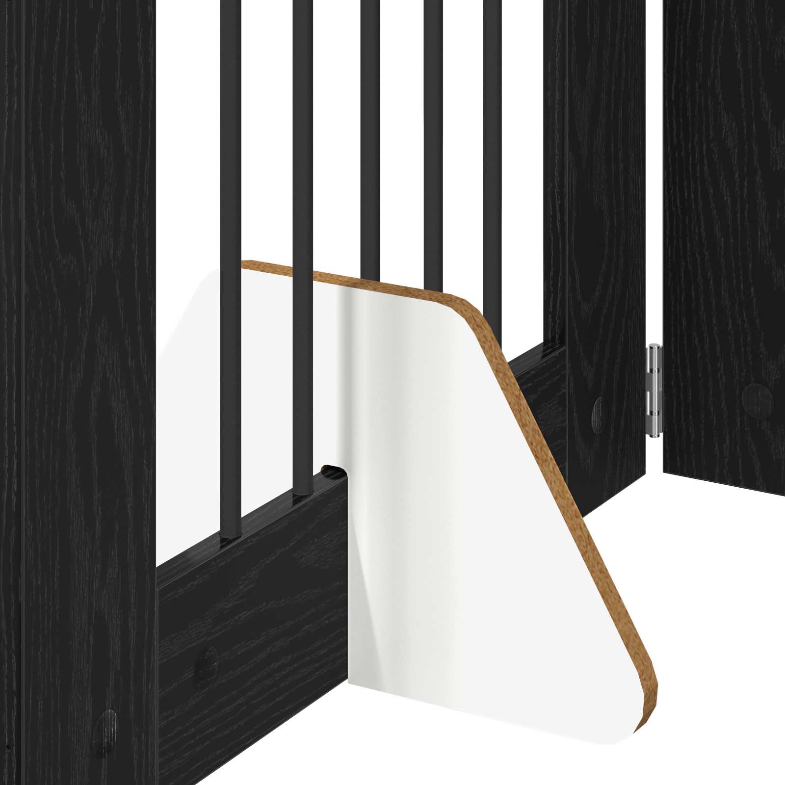 vidaXL Bramka dla psów z podpórkami 6 pcs Czarny dąb 60 x 80 cm