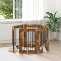vidaXL Bramka dla psów z podpórkami 6 pcs Dąb wędzony 60 x 80 cm