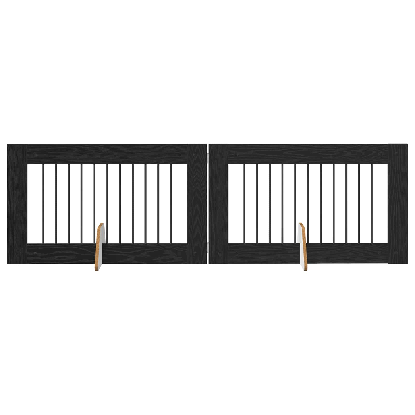 vidaXL Bramka dla psów z podpórkami 2 pcs Czarny dąb 100 x 60 cm