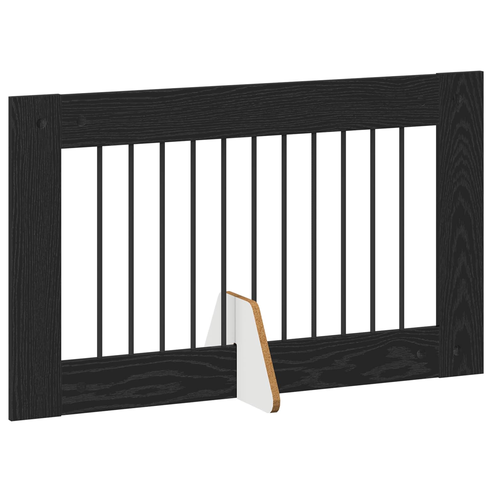 vidaXL Bramka dla psów z podpórkami 2 pcs Czarny dąb 100 x 60 cm