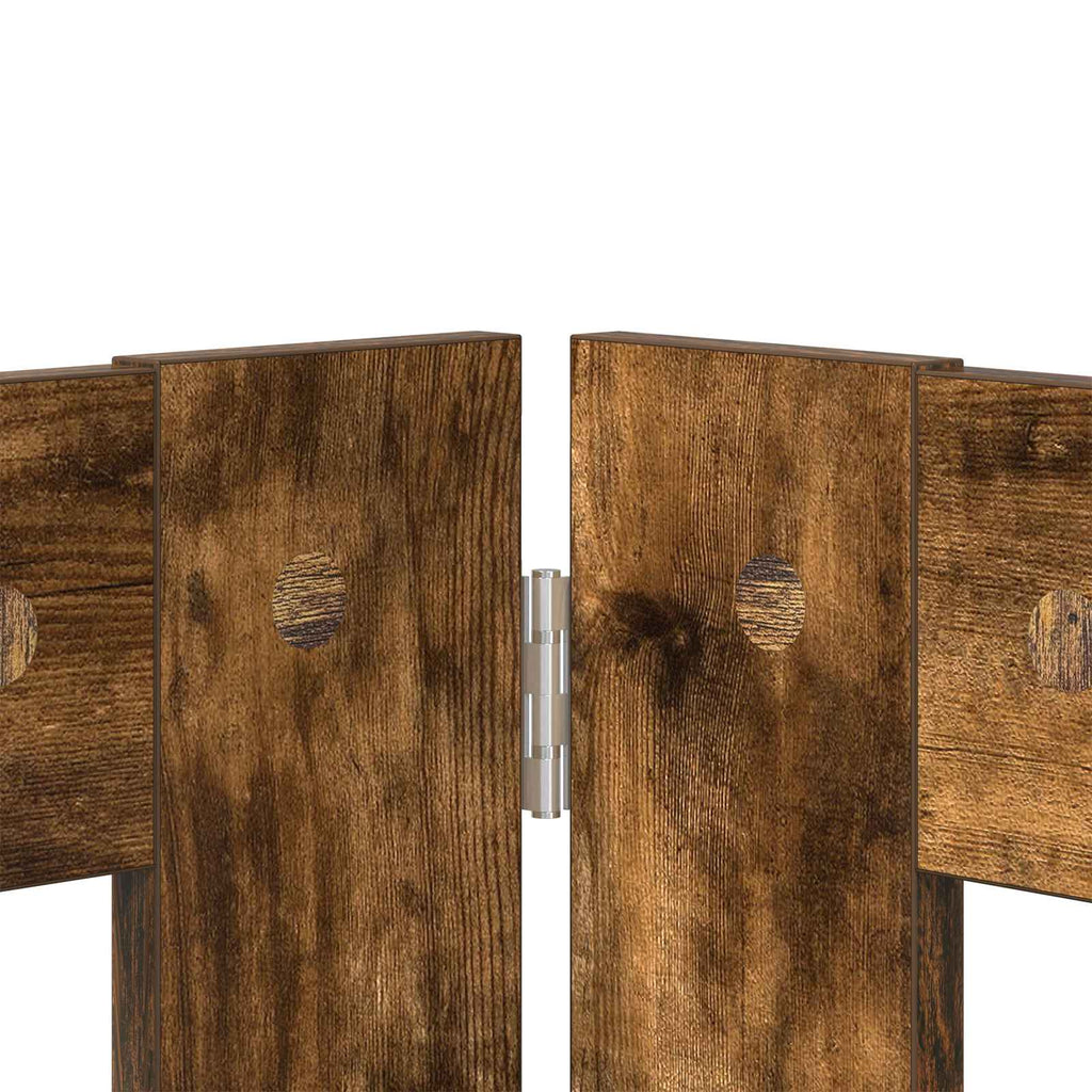 vidaXL Bramka dla psów z podpórkami 2 pcs Dąb wędzony 100 x 60 cm