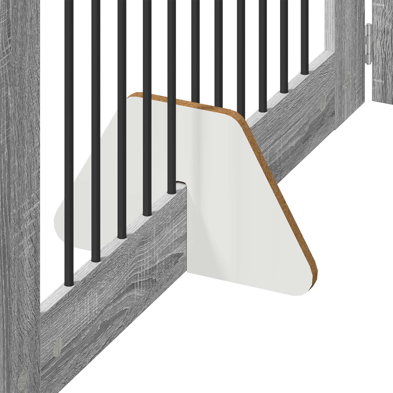 vidaXL Bramka dla psów z podpórkami 2 pcs Szary Sonoma 100 x 60 cm
