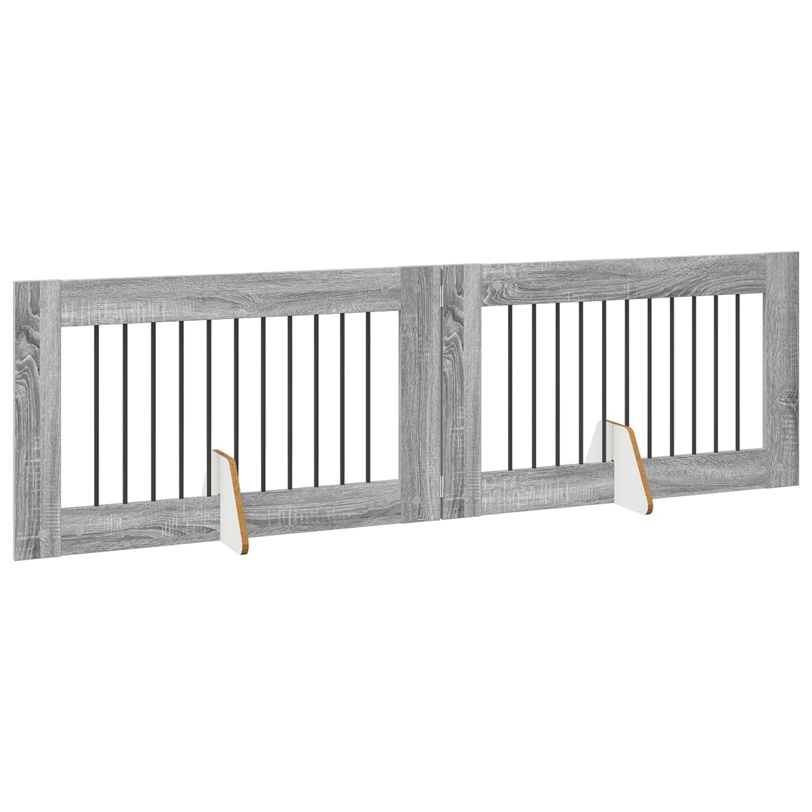 vidaXL Bramka dla psów z podpórkami 2 pcs Szary Sonoma 100 x 60 cm