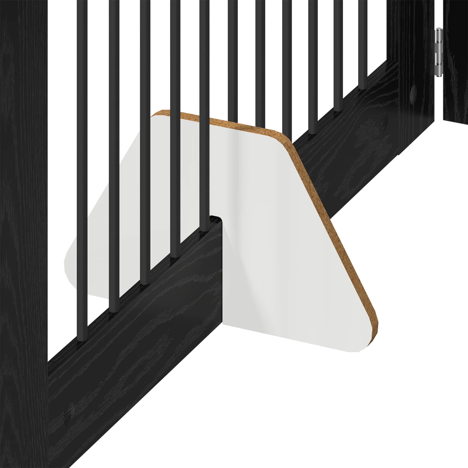 vidaXL Bramka dla psów z podpórkami 6 pcs Czarny dąb 100 x 60 cm
